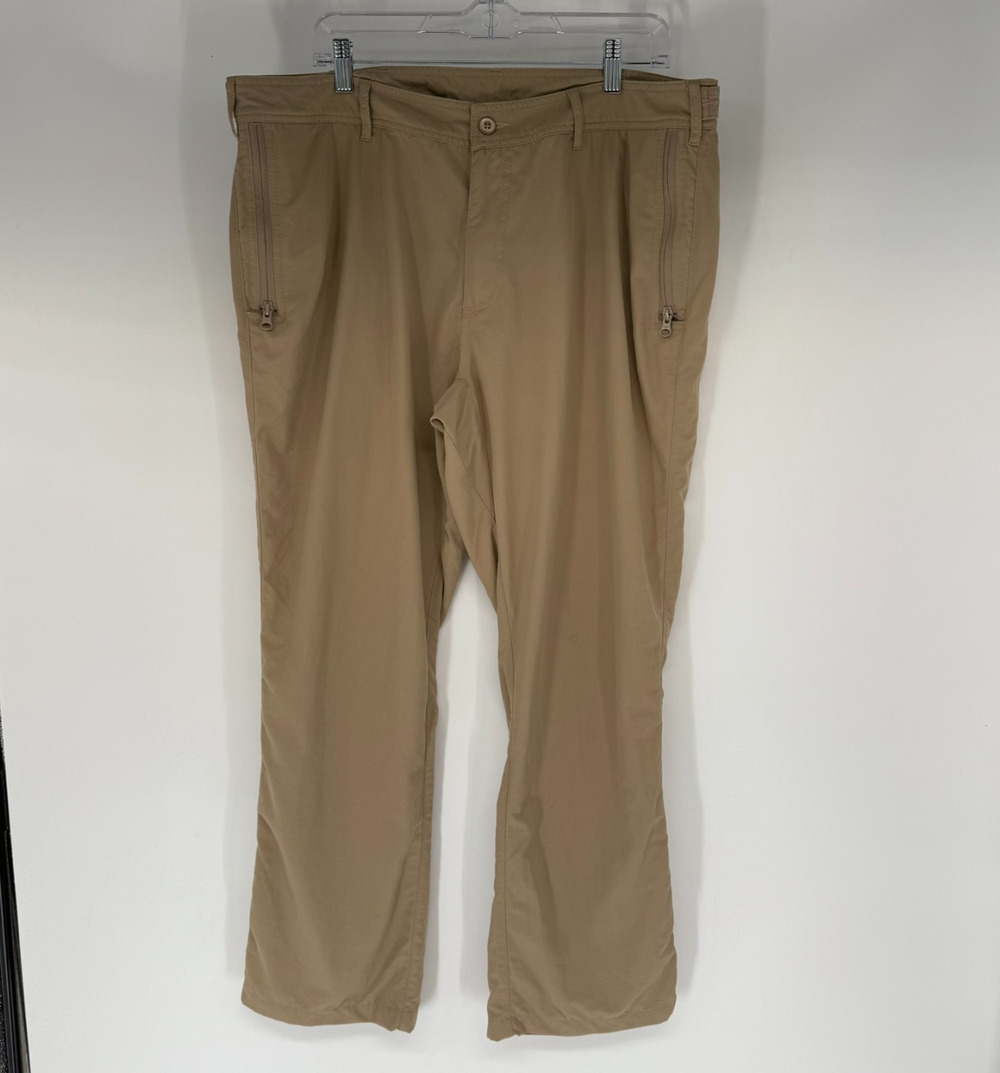 Clothing Arts P^Cubed Pick-Pocket Proof Travel Pants Mens 38 X 30 Beige Straight